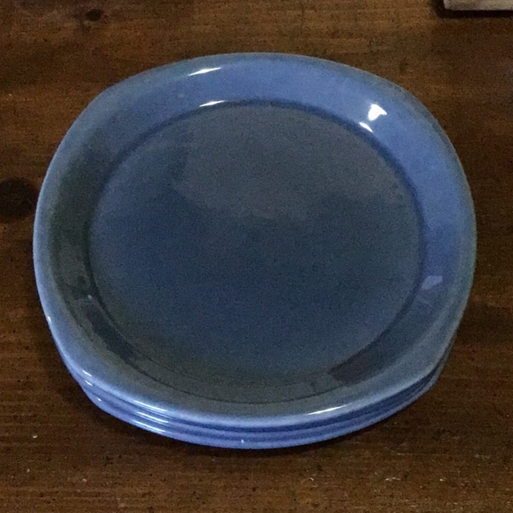 NWOT Set of 4 World Market Blue Ceramic Plates